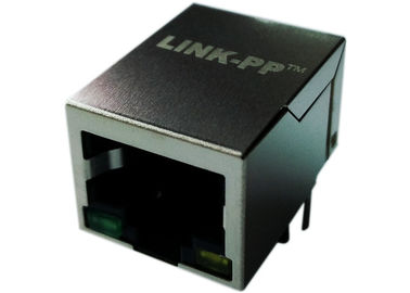 1x RJ45 LPJ0011BENL Prawy kąt, Zintegrowany transformator magnetyczny 10 / 100M
