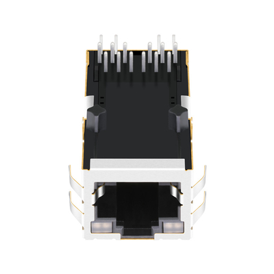 2250013-4 Gniazdo RJ45 z magnesami 1000BASE-T 1X1 Tab Up GY/GY LED