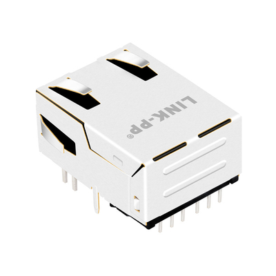 1840428-5 GIGABIT RJ45 Niskoprofilowe gniazdo magnetyczne 1000BASE-T Tab Down GO/G LED