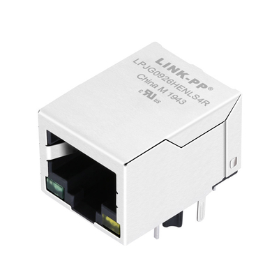 LPJG0926HENLS4R PoE+ RJ45 z łącznikiem z powrotnym przepływem przez otwór