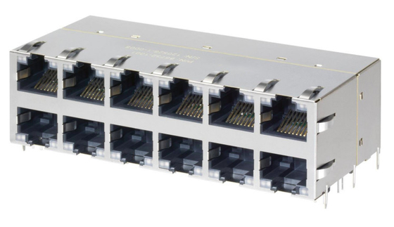 2x6 RJ45 Multi Connector 85732-1008 Włączony PSE PoE+ z diodami LED