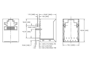 JXD3-0003NL Ekwiwalentne złącza Ethernetowe EXT TEMP Vertical RJ45 MAG