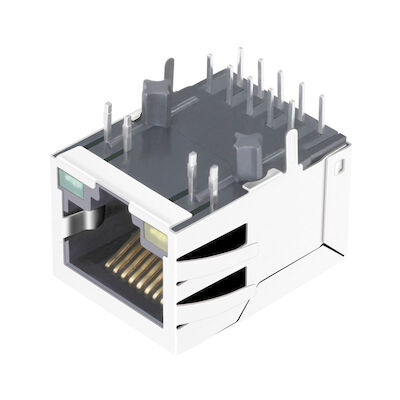 HR861153C Jednoportowe złącze RJ45 10/100 Base-T z mostkiem prostowniczym LPJ0284GDNL