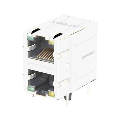 2301997-5 10/100 Base-T 2x1 portowe gniazdo modułowe RJ45 z magnesami LPJ17003-8AENL
