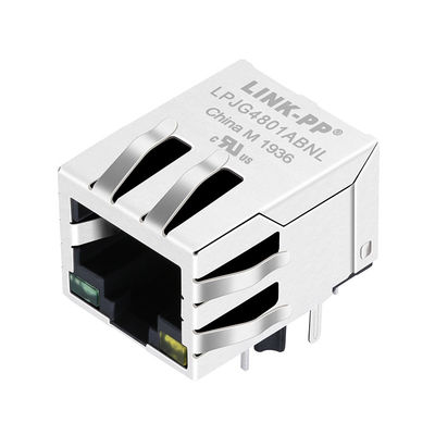 Modułowe gniazdo RJ45 LED 1500V, XFGIG8M-CAGY1-4MS z transformatorem 1000M