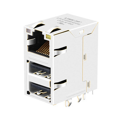 RJMG2310228A0ER 1000 Base-T 10p8c Zintegrowane magnetyczne gniazdo sieciowe RJ45 z podwójnym USB
