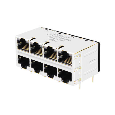 JX20-0254NL 2x4 Port 10/100 Base-T G / O Led ICM Złącze RJ45 Magnetyczne gniazdo