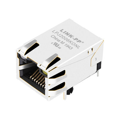 JP006821UNL 100 Base-TX Fast Ethernet 1x1 Tab-UP z diodami LED 8-stykowe RJ45