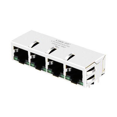 4x10 / 100Mbps PulseJack JX80-0022NL / LPJ46404AFNL Zielone złącza LED Rj45