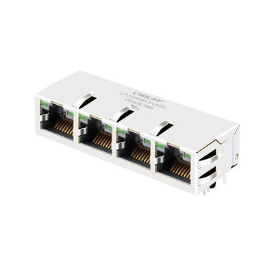 JG0-0026NL 100/1000 Base-T 1x4 Port Przemysłowe złącze Ethernet Magnetyczne gniazdo RJ45