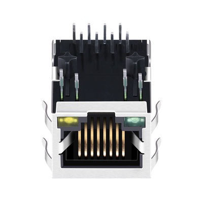 J0035D21BNL 10/100 Base-T Tab Down Zielona / żółta dioda LED 1x1 Port Magnetyczne gniazda modułowe Rj45