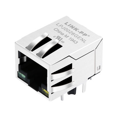LPJ0026GENL 10 / 100M AutoMDIX Magnetyczny RJ45 Jack 8P8C Tarcza w / LED 1: 1 RoHS