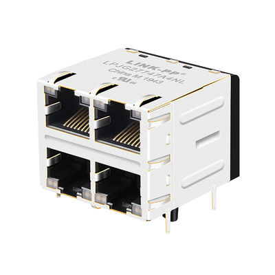 JXC0-0351NL Wieloportowy RJ45 2 x 2 złącza z LED PCB Jack