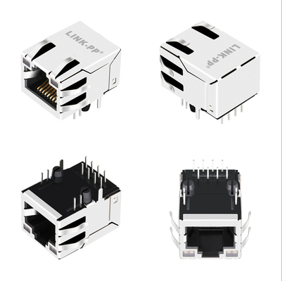 10G Base-T Tab Up 1x1 Port Magnetyczne gniazdo RJ45 G27-122T-066A z diodą GY/GY