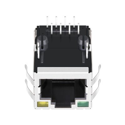 SI-80053-F 10/100 BASE-T 1 Port Tab Up Magjack RJ45 z zieloną / żółtą diodą LED
