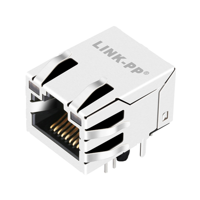 G27-122T-015 10G Base-T 1 Port POE Magnetyczna zakładka złącza RJ45 Ekranowana za pomocą diod GY / GY