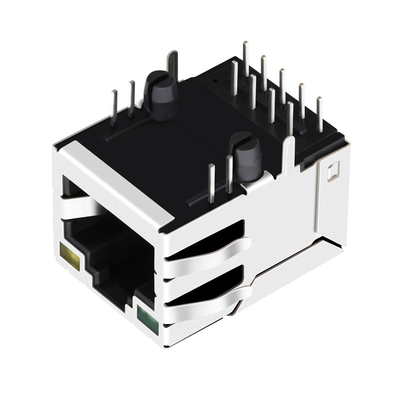JXD0-0010NL 1 karta portu w dół 100 Base-T RJ45 Magjack z zieloną / żółtą diodą LED