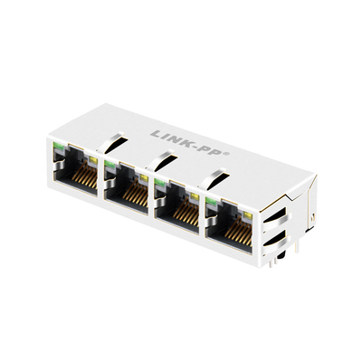 100/1000 Base-T JX1N-0033NL Tab Up 1x4 Port Ethernet Rj45 Złącze z zieloną / żółtą diodą LED