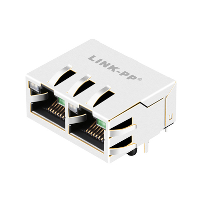 JTL-U1003NL 10G Base-T Tab Up Ekranowany port 1x2 Rj45 Jack z zielonymi - żółtymi / zielonymi diodami LED