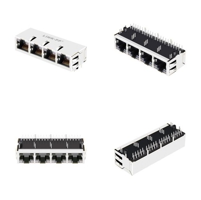 10G Base-T 1x4 Port Tab UP Przez otwór Magnetyczne gniazdo RJ45 JT6-1473NL