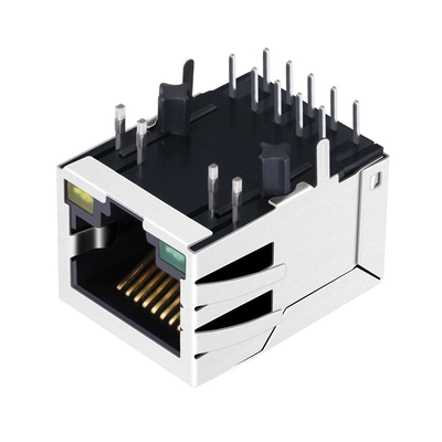 JT4-1202HL 1000 Base-T Tab Down Montaż powierzchniowy Gniazdo Ethernet Rj45 1 port z zieloną / żółtą diodą LED