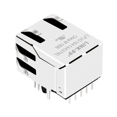 93637-8617 Jednoportowe, ekranowane złącze żeńskie Rj45 z zakładką Led Up 1000 Base-T