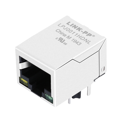 HFJ11-2450E-S1L21RL Tab Down 10/100 Base-T RJ45 Jack Złącza Żółta / zielona dioda LED z magnesami