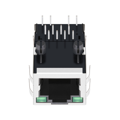 SI-80024-F 100 Base-T 1 Port Tab UP Gniazdo żeńskie RJ45 z zielonymi / zielonymi diodami LED