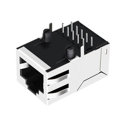 SI-80008-F Pojedynczy port 100 Base-T Gniazdo magnetyczne Rj45 8p8c Tab Up bez diod LED