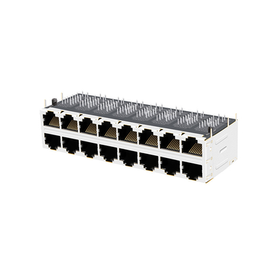 JT5-2870NL 2x8 RJ45 Jack Złącza Aktywna zakładka w dół 10G Base-T Wejście boczne