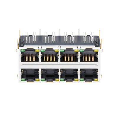 Złącza magnetyczne 2x4 RJ45 Kompatybilne z JT5-2410NL LINK PP 10G Base-T z diodą LED