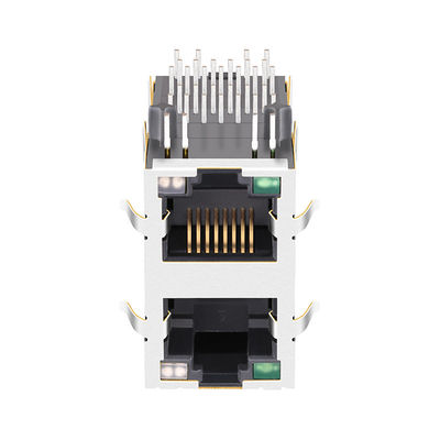 0845-2R1T-E4 Złącze portu 2x1 RJ45 MagJack 13p8c 100/1000 Base-T z diodami G/YG