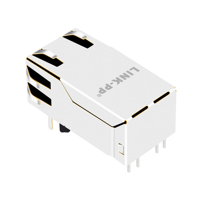 0826-1X1T-KL-F 4PPoE 100W Pojedynczy port 5G Base-T Magnetyczny uchwyt RJ45 Jack z diodami LED