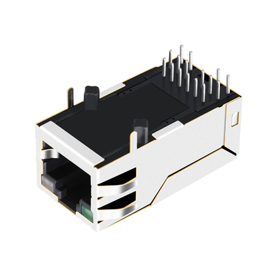 1-1840744-8 Gigabit RJ45 Jack Żeńskie złącze 12PIN 1000 BASE-T Zielona/zielona i pomarańczowa dioda LED