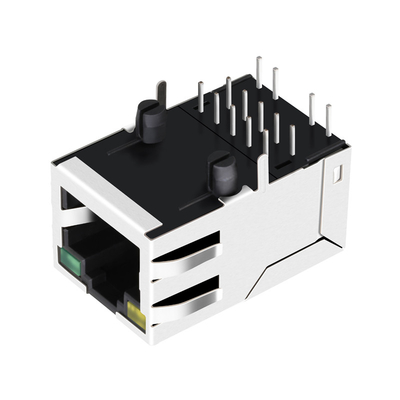 0875-1D1T-P2 Jednoportowe zintegrowane złącze Rj45 10/100 Base-T Żółto-zielona dioda LED