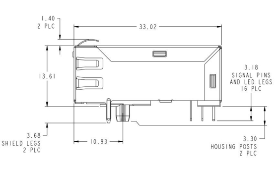 1-1840784-1 Karta modułów zintegrowanego złącza Gigabit 1000base-T Rj45 W górę