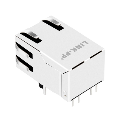 0875-1A1T-P2 6PIN RJ45 Gniazdo magnetyczne 1X1 Port Tab Up Zielona/żółta dioda LED RoHS