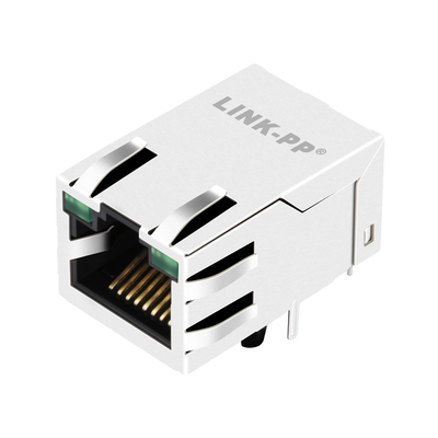 0875-1G1T-P2 Jednoportowe gniazdo modułowe 10/100BASE-T rj45 6 PIN Tab Up Zielona/Zielona dioda
