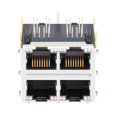 JT5-2270NL 1000 Base-T 2x2 Port Magnetyczne gniazda RJ45 THT 12p8c Z PRZEWODAMI ŚWIETLNYMI