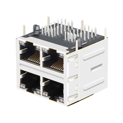 JT5-2210NL 10G Base-T 2x2 porty Rj45 Jacks JT5-2210NL 12p8c THT z diodami LED